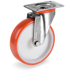 Zwenkwiel kunststof 150mm RVS (R-P6/IPU-NLX/PL) :: 60-4611