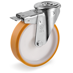 Zwenkwiel kunststof 80x25mm met voorrem (R-P6/PU-NL/BO) :: 66-6421