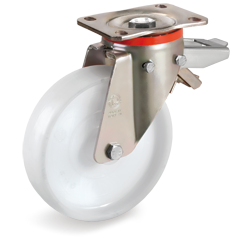 Swivel castor plastic 200mm with rear brake (K-P6-P/PL) :: 68-6946