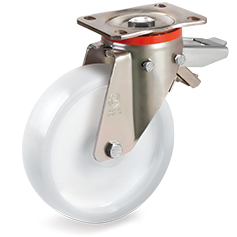 Zwenkwiel kunststof 200x50mm met achterrem (K-P6-P/PL) :: 68-6956