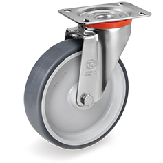 Swivel castor rubber 80x30mm (G-PP/TGRU-NL/PL) :: 71-4201